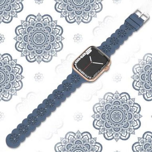 Mandala Lace Silicone Apple watch band laser cut women’s apple watch band, apple - Picture 8 of 8